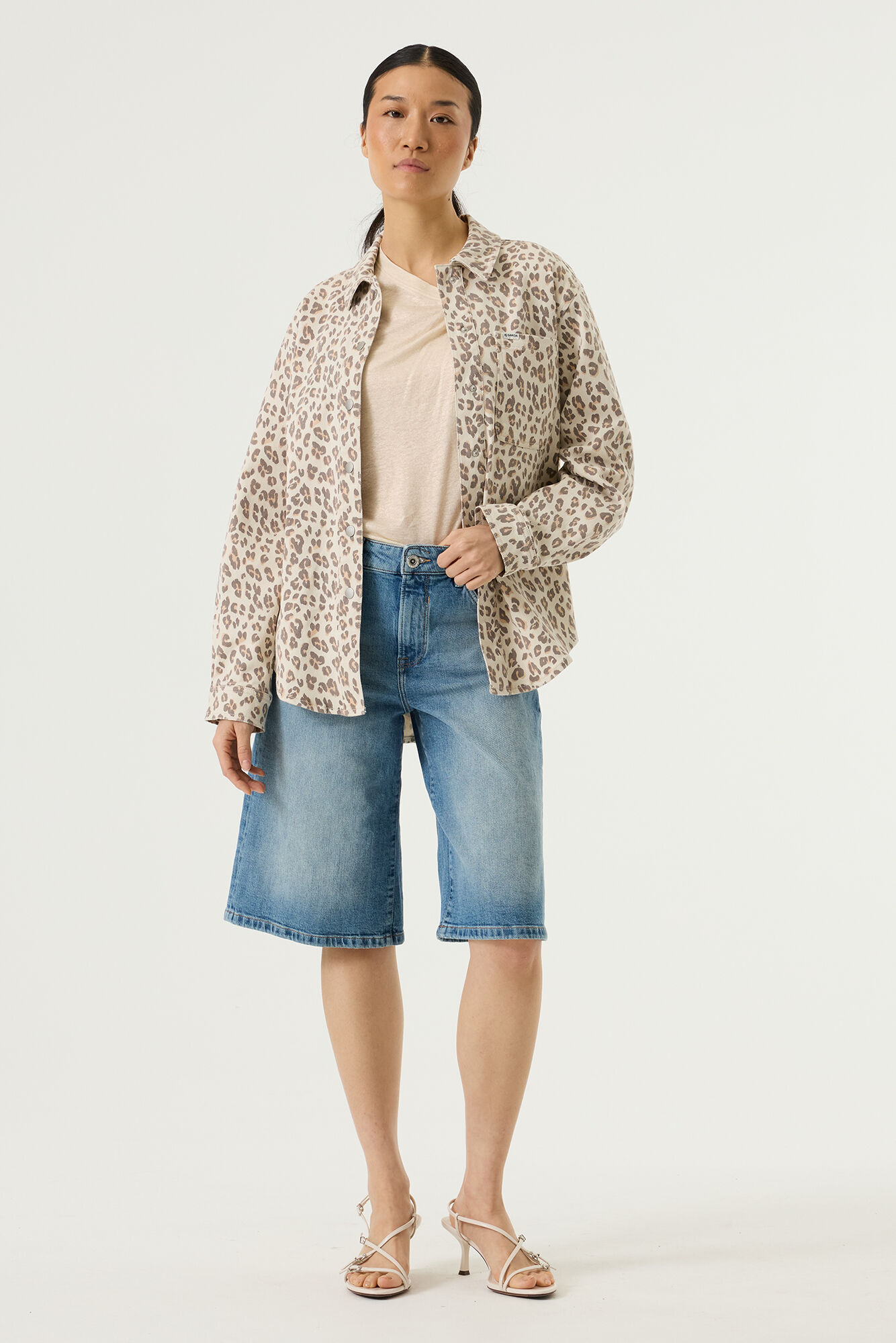 Garcia Female animal print denim overshirt-shade - Image 2
