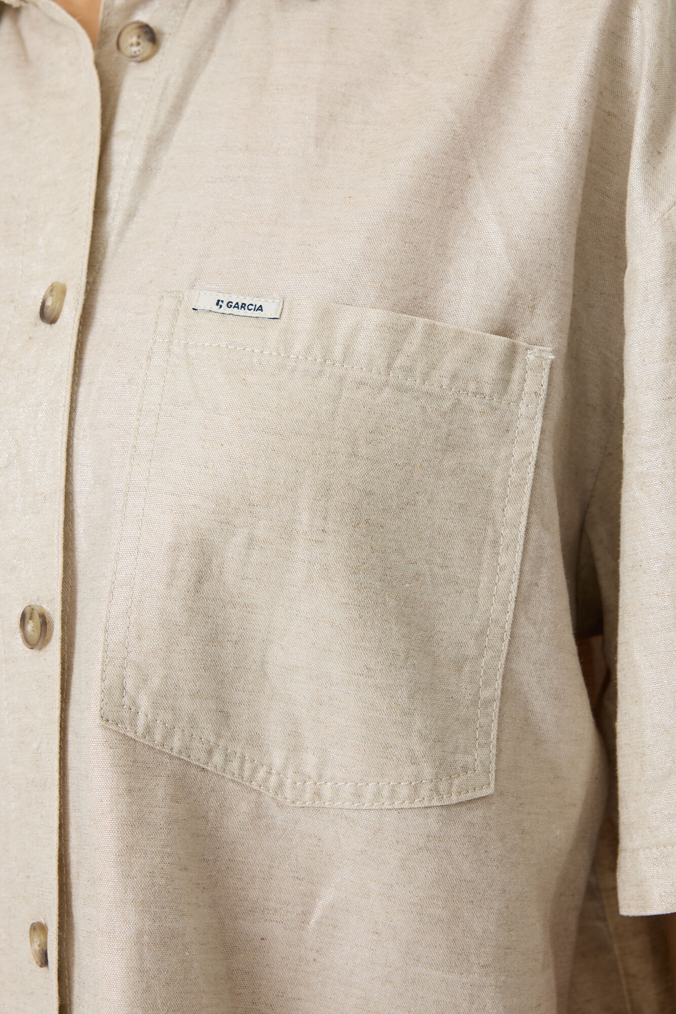 Garcia Female button up linen shirt -ecru coated - Image 4