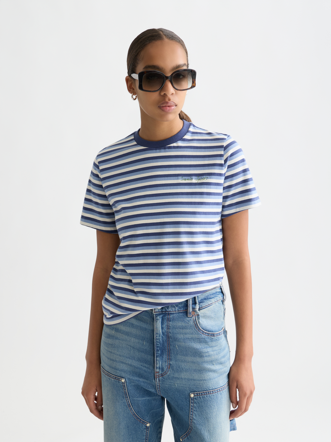 Scotch & Soda Female Yarn dye striped T-shirt-Oceana Stripes