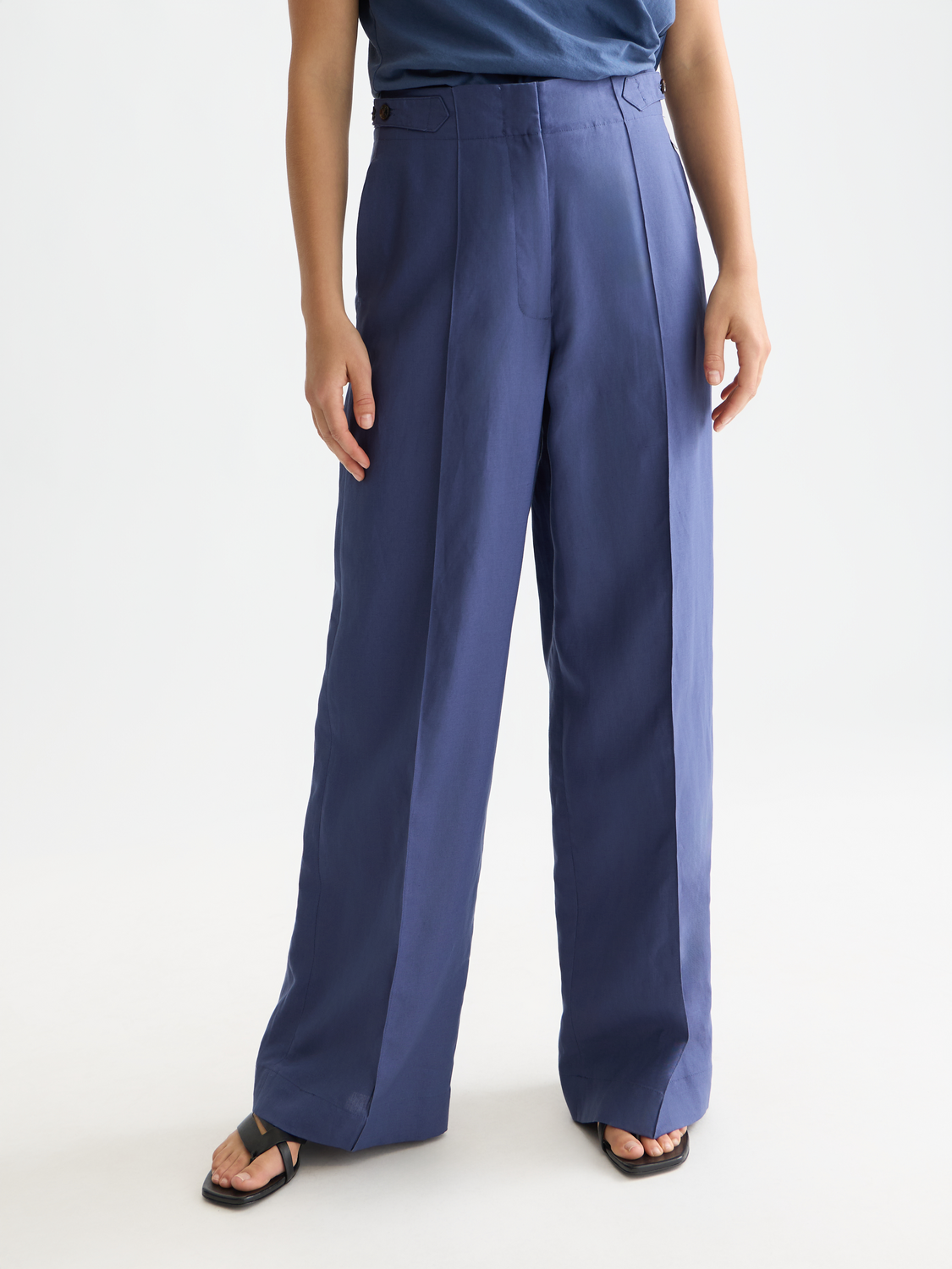 Scotch & Soda Female Lou - Lyocell high rise wide leg pants-Oceana-L.32